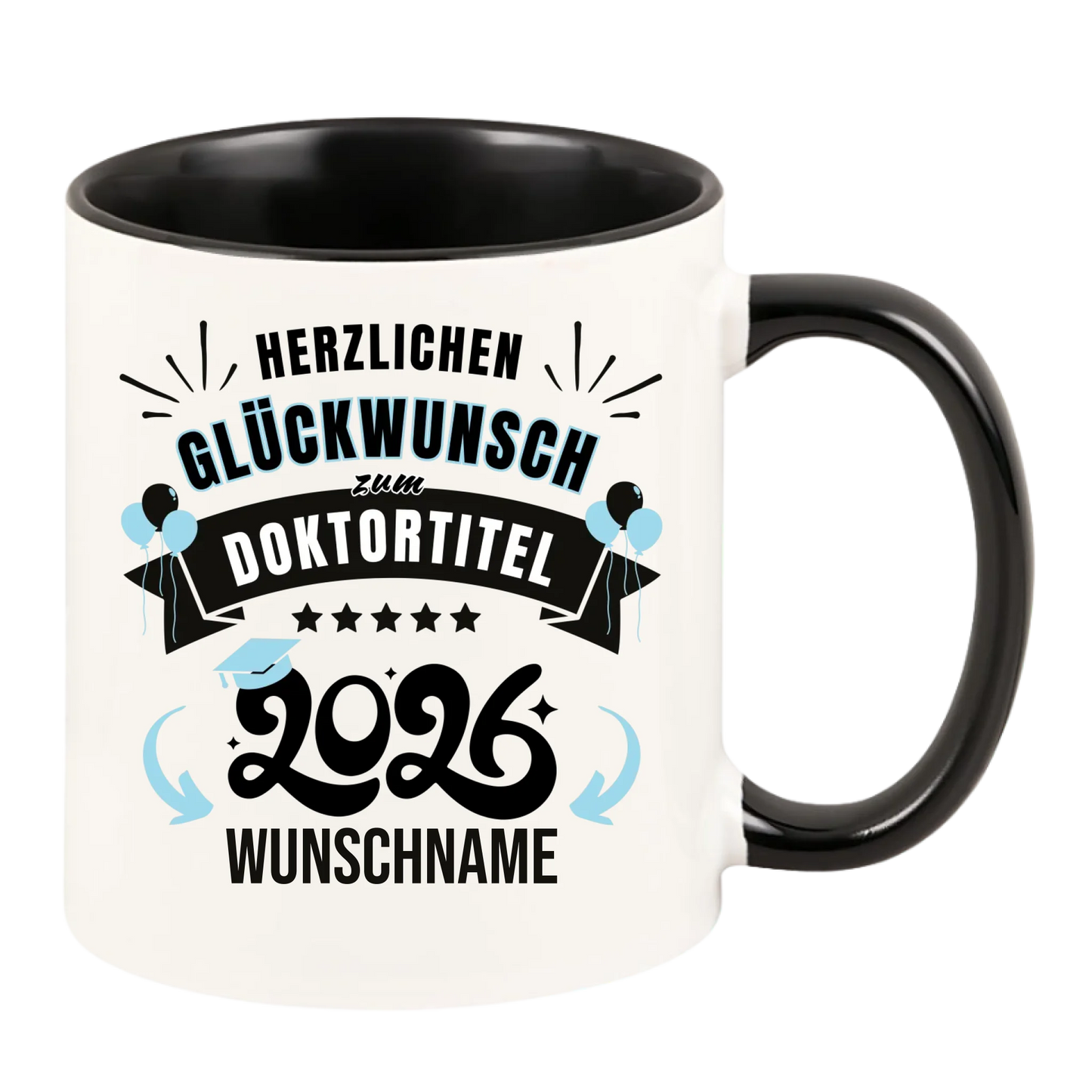 Personalisierte Tasse "Glückwunsch zum Doktortitel 2026"