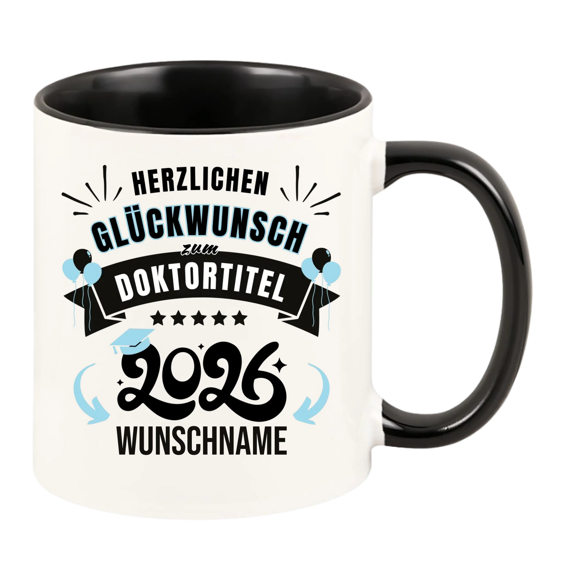 Personalisierte Tasse "Glückwunsch zum Doktortitel 2026"