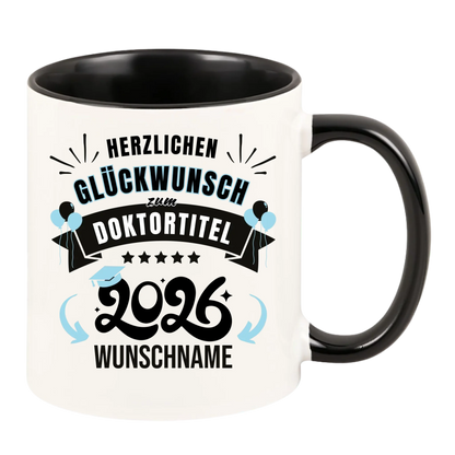 Personalisierte Tasse "Glückwunsch zum Doktortitel 2026"