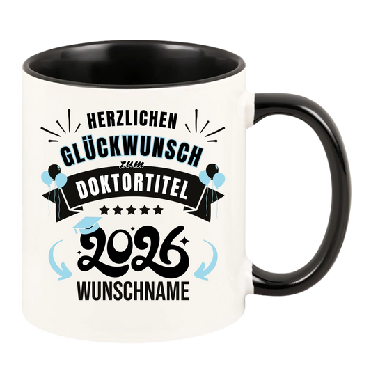 Personalisierte Tasse "Glückwunsch zum Doktortitel 2026"