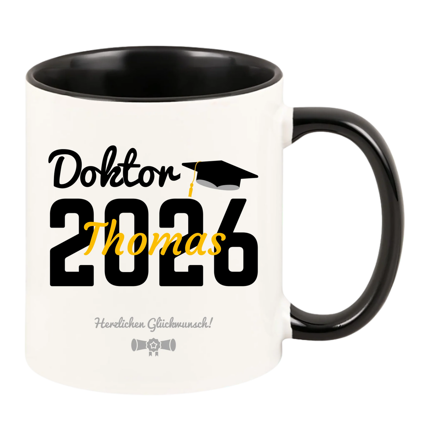 Personalisierte Tasse "Doktor 2026" mit Wunschnamen