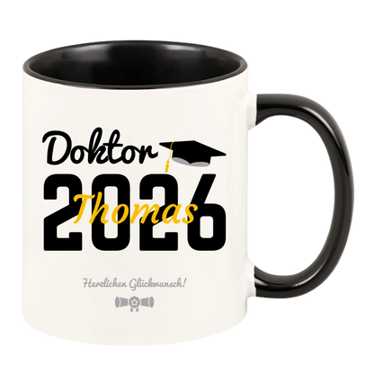 Personalisierte Tasse "Doktor 2026" mit Wunschnamen