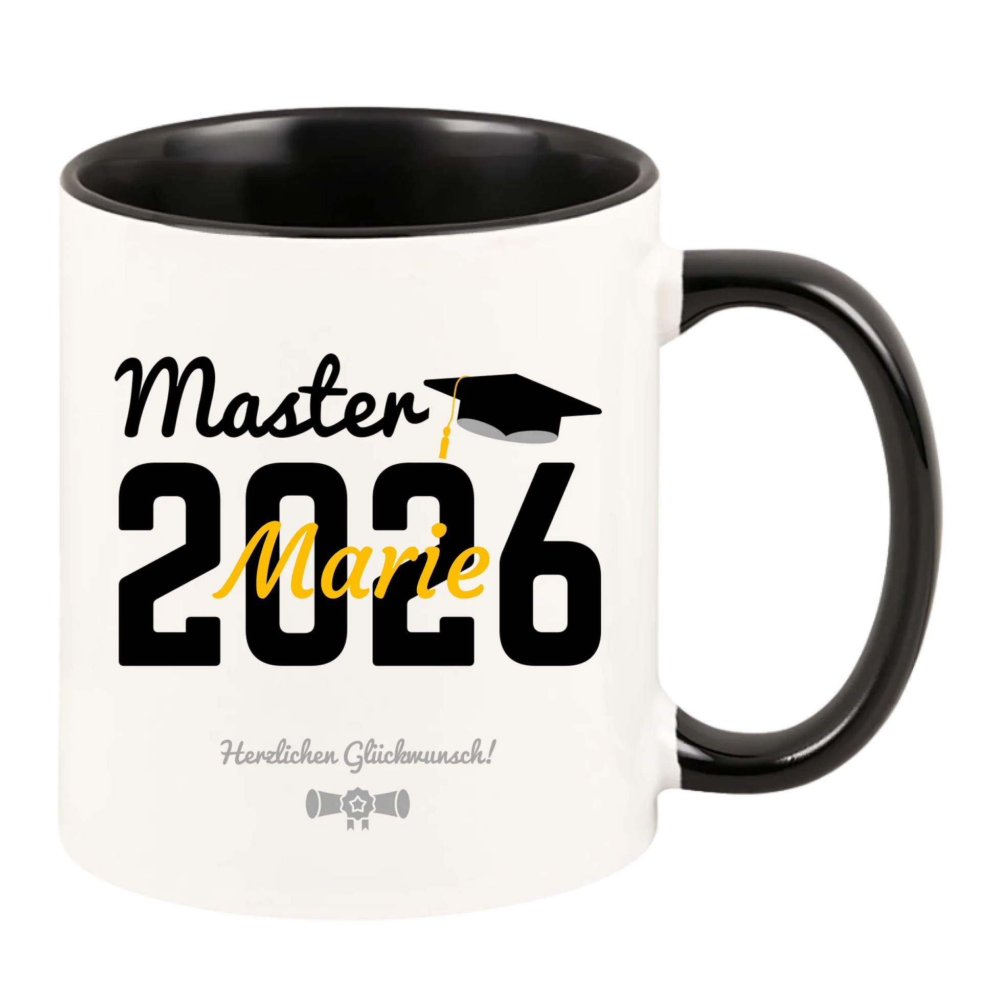 Personalisierte Tasse "Master 2026" mit Wunschnamen