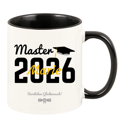Personalisierte Tasse "Master 2026" mit Wunschnamen