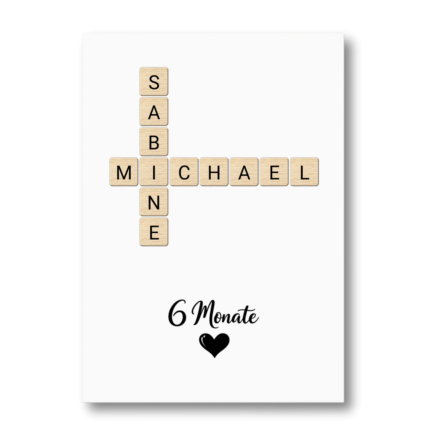 Personalisiertes Poster "6 Monate zusammen" (Namen-Puzzle)