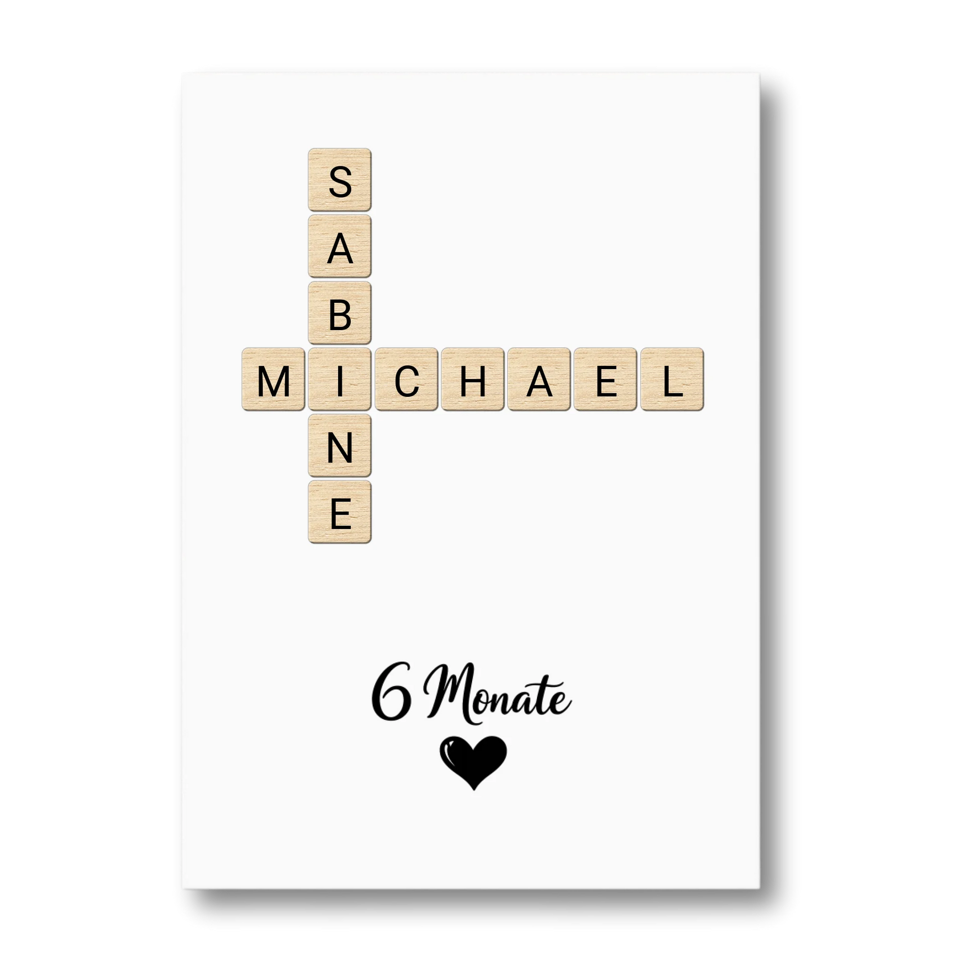 Personalisiertes Poster "6 Monate zusammen" (Namen-Puzzle)