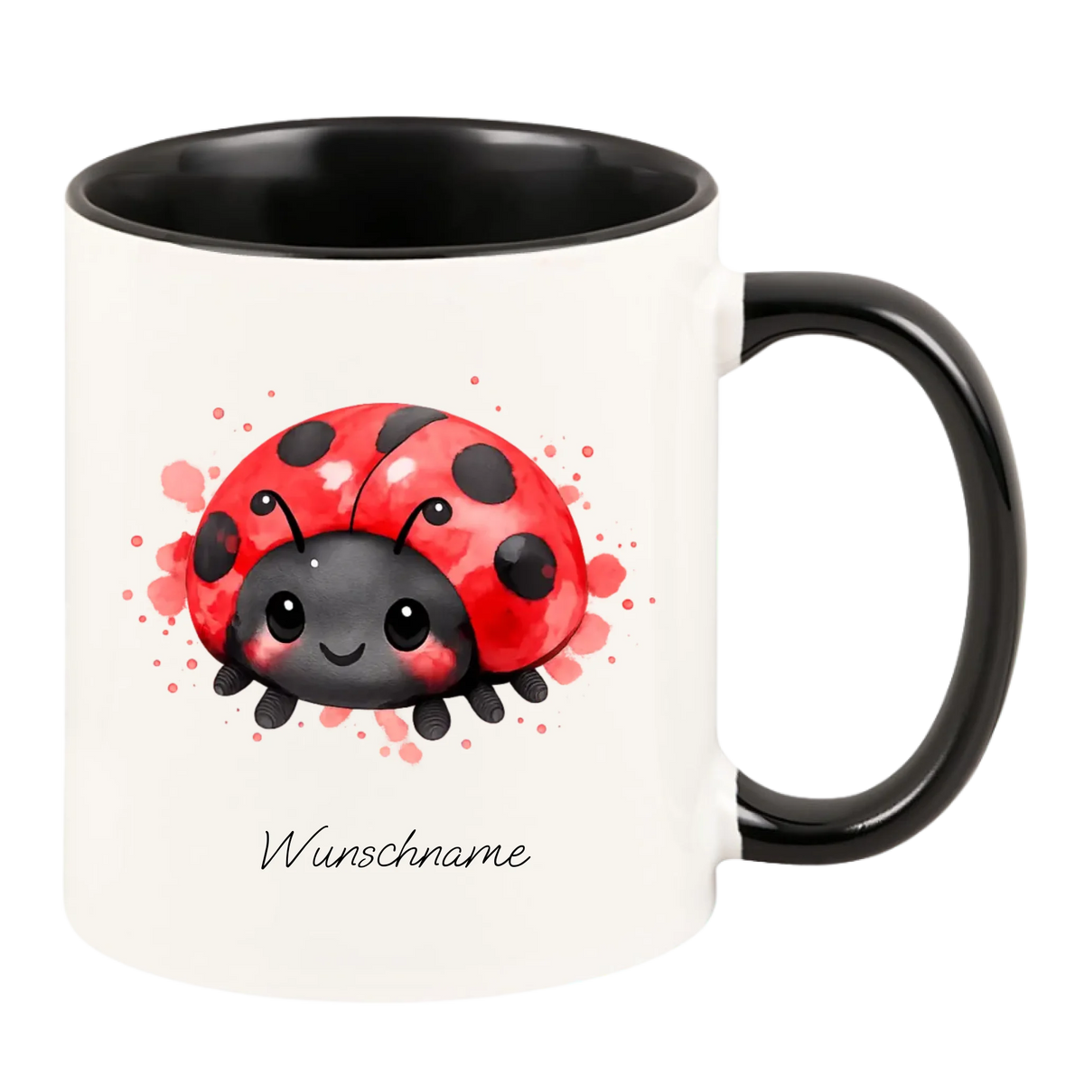 Personalisierte Tasse "Marienkäfer mit Wunschnamen"