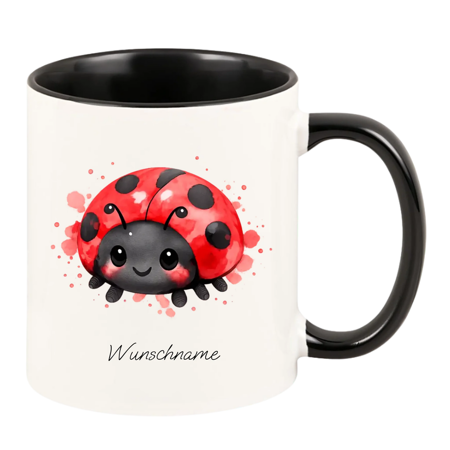 Personalisierte Tasse "Marienkäfer mit Wunschnamen"