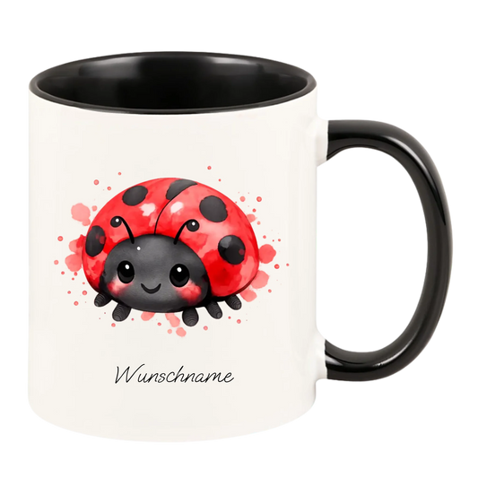 Personalisierte Tasse "Marienkäfer mit Wunschnamen"
