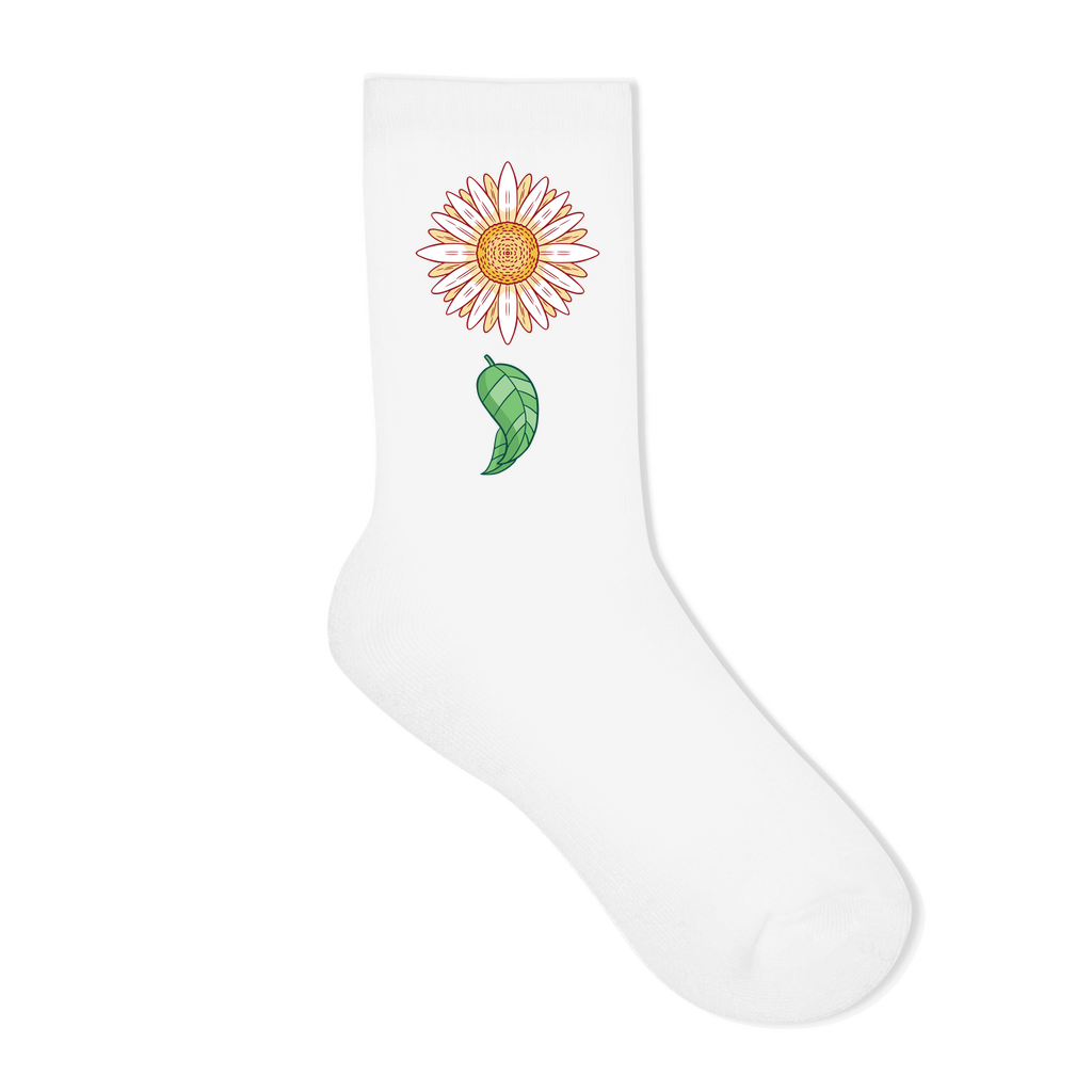 Socken "Gänseblümchen mit Blatt"