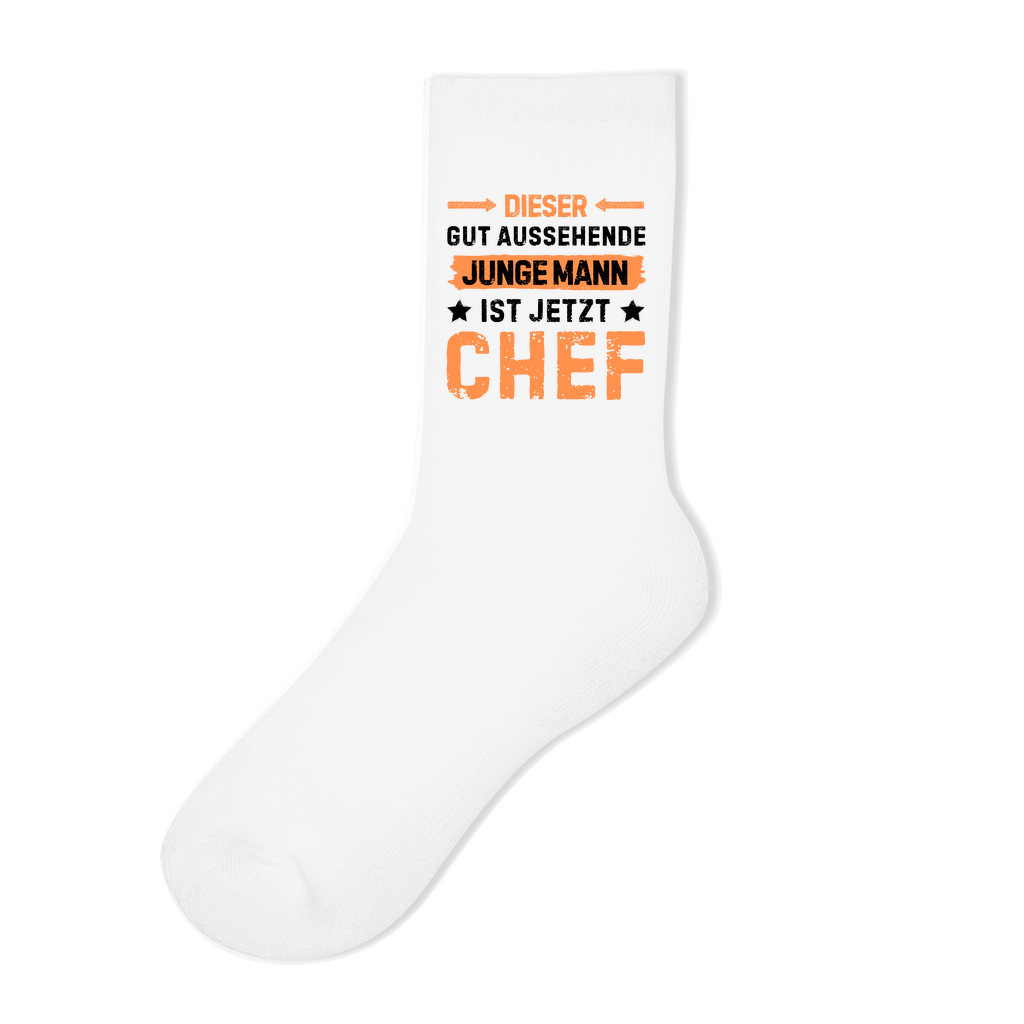 Socken "Dieser junge Mann ist jetzt Chef"