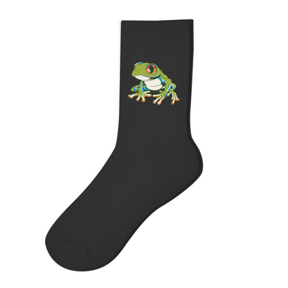 Socken "Frosch mit roten Augen" schwarz