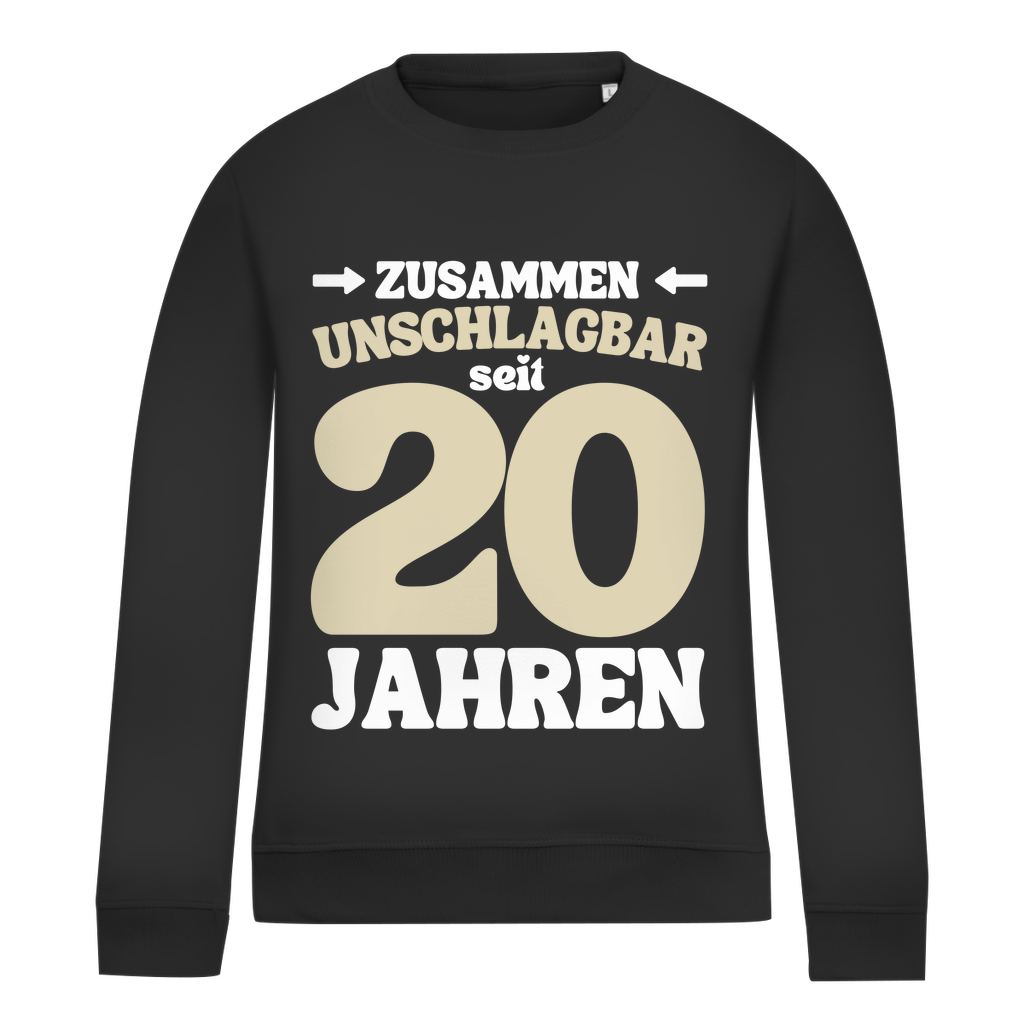 Damen Sweatshirt "Zusammen unschlagbar seit 20 Jahren" schwarz