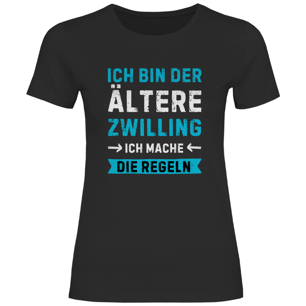 Damen T-Shirt "Ich bin der ältere Zwilling"