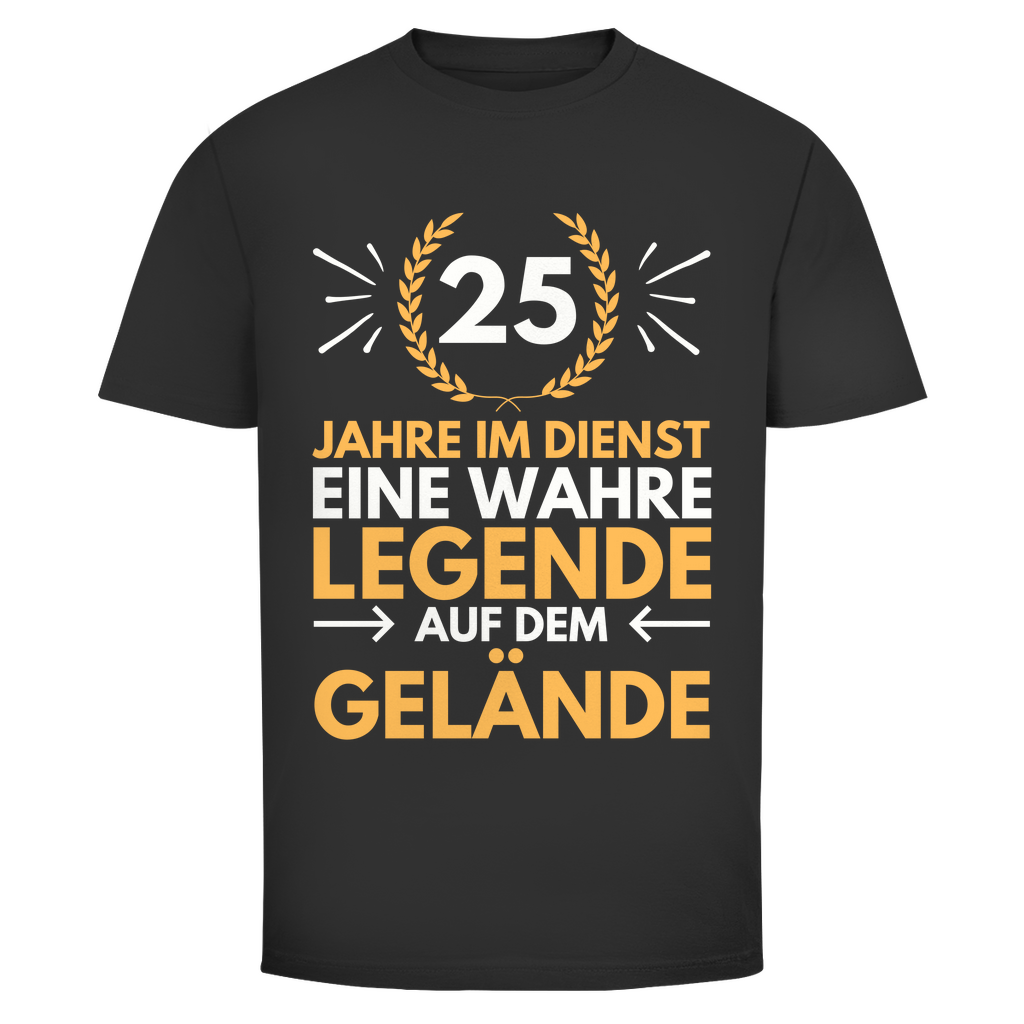 Herren T-Shirt "25 Jahre im Dienst - Eine wahre Legende auf dem Gelände"