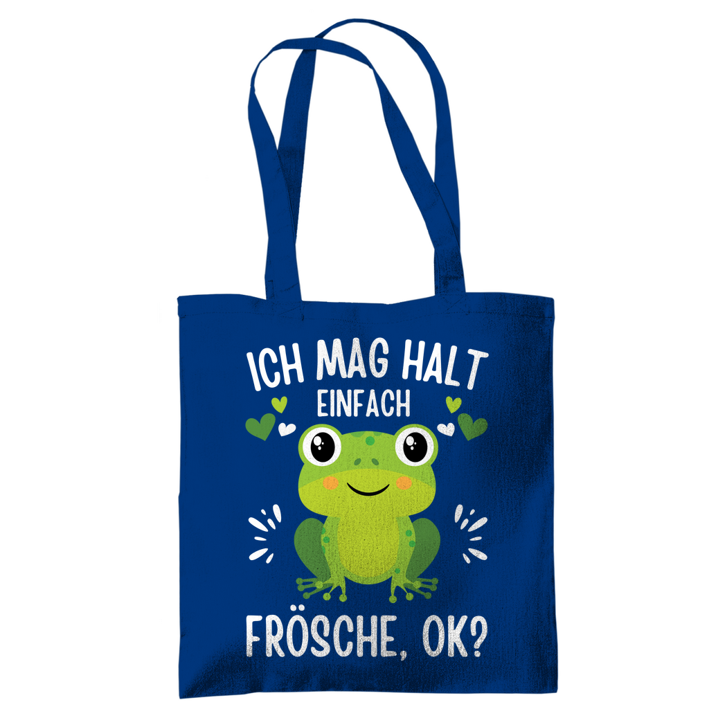 Tasche "Ich mag halt einfach Frösche, ok?" blau