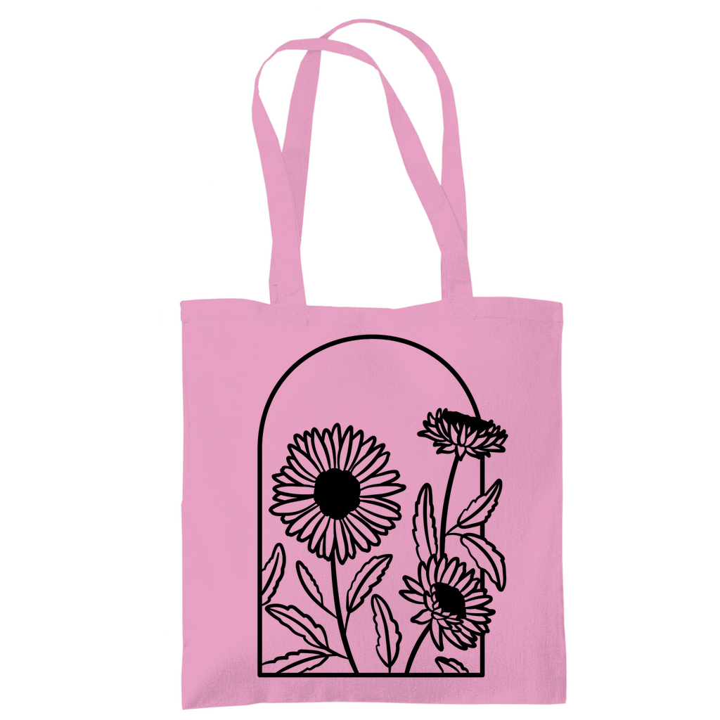 Tragetasche "Elegante Gänseblümchen" pink
