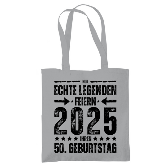 Tragetasche "50. Geburtstag 2025" hellgrau