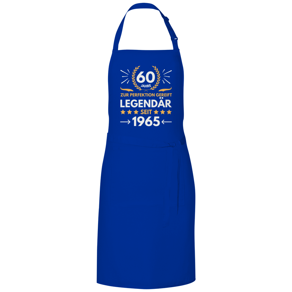 Grillschürze "60. Geburtstag 1965" blau