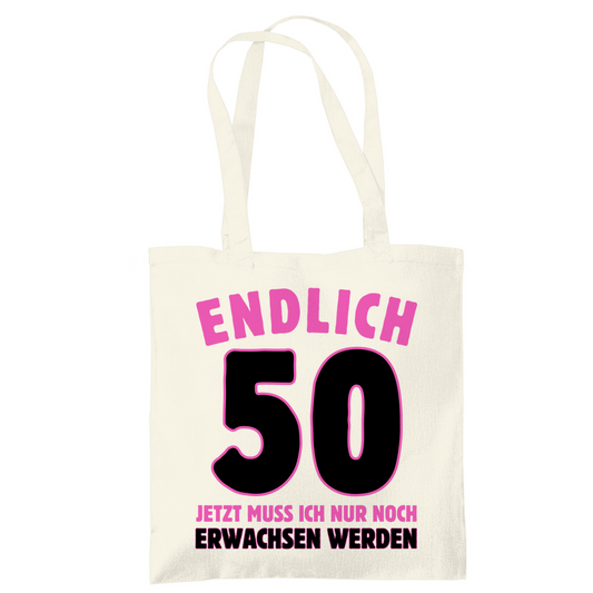 Tragetasche "Endlich 50" (Pinkes Motiv)