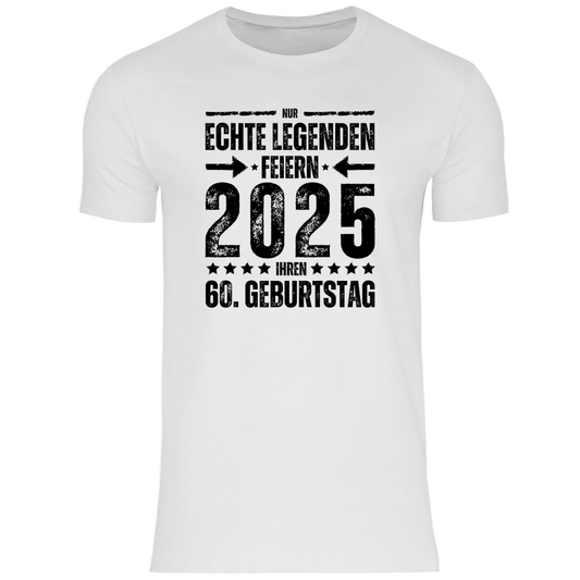 Herren T-Shirt "60. Geburtstag 2025" weiß