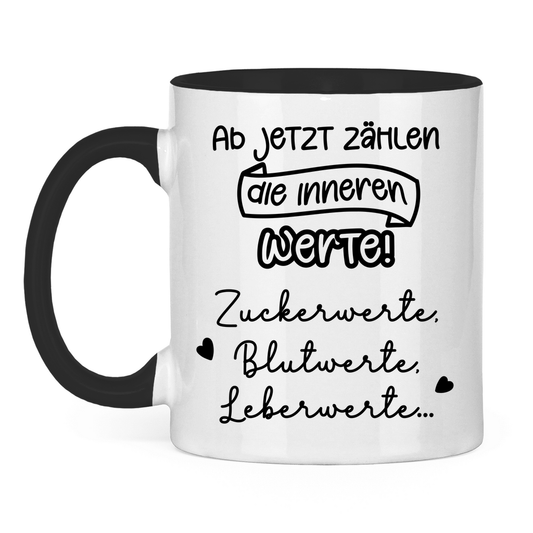 Tasse "Ab jetzt zählen die inneren Werte..."