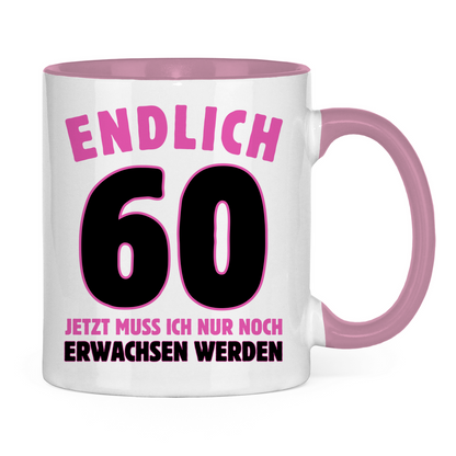Tasse "Endlich 60" (Pinkes Motiv)