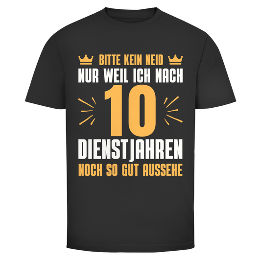Herren T-Shirt "Bitte kein Neid" (10 Dienstjahre) schwarz