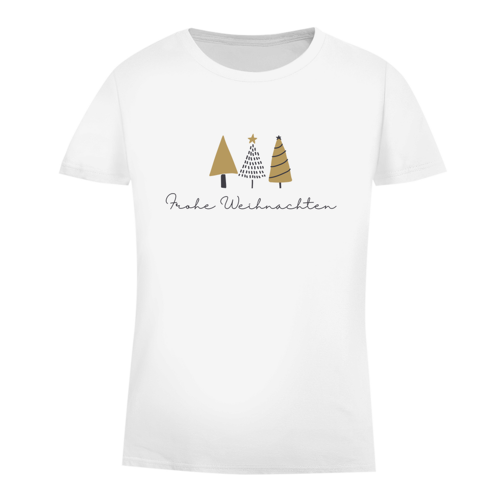 Damen Premium Bio Sweatshirt "Frohe Weihnachten" (3 minimalistische Weihnachtsbäume)