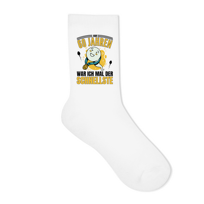 Socken "Vor 60 Jahren war ich mal der Schnellste"