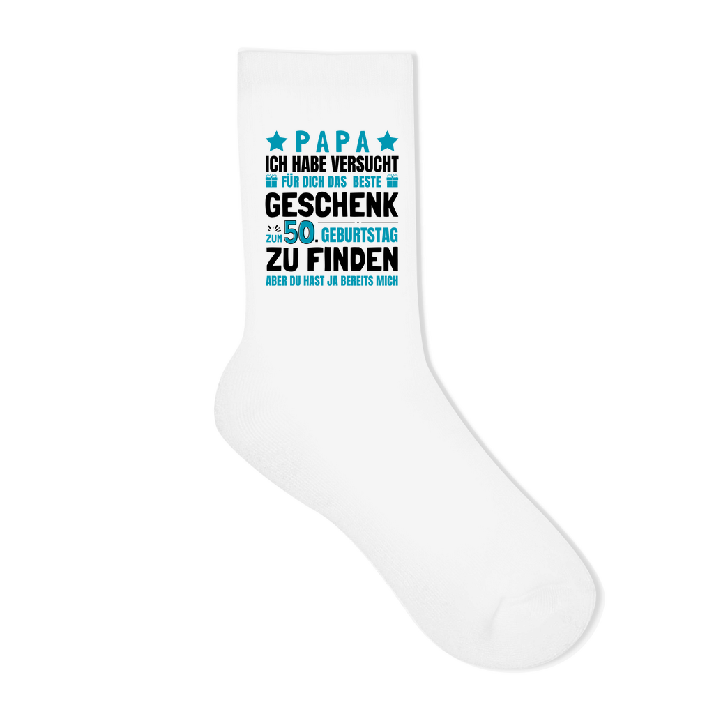 Socken "Papa - Bestes Geschenk zum 50. Geburtstag"