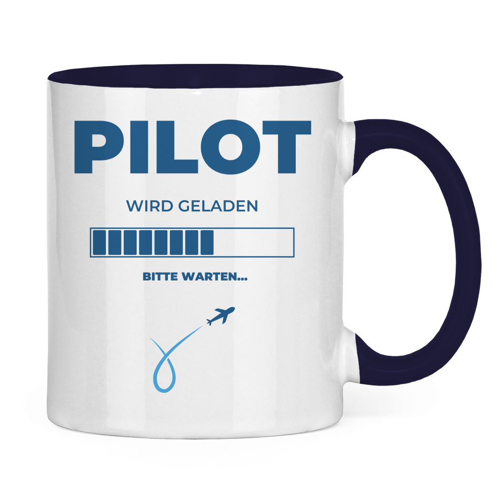 Tasse zweifarbig "Angehender Pilot"