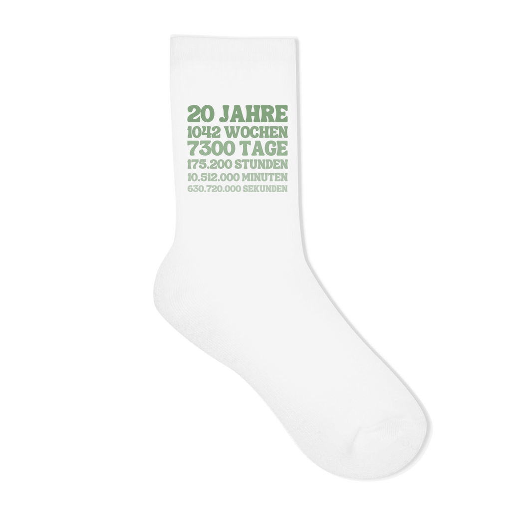 Socken "20 Jahre, 1042 Wochen, 7300 Tage"