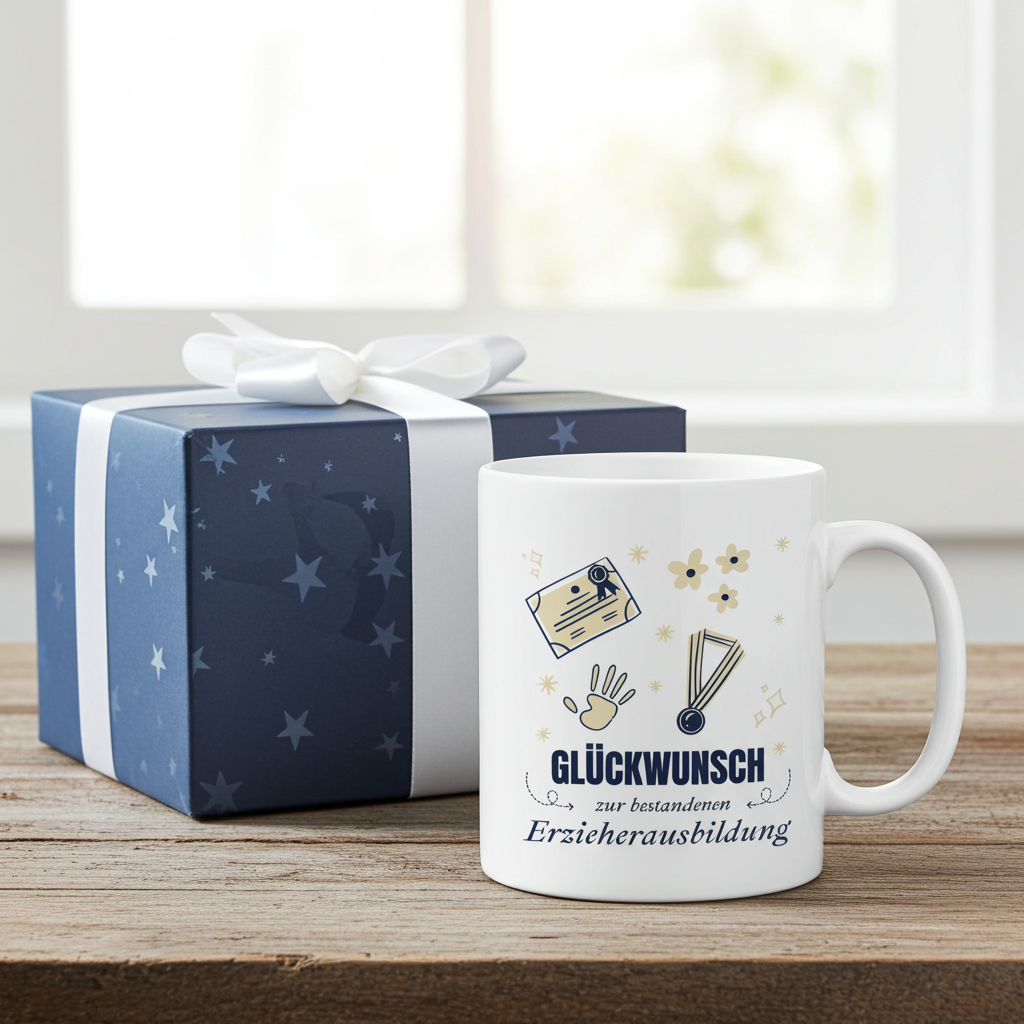 Tasse "Glückwunsch zur bestandenen Erzieherausbildung"