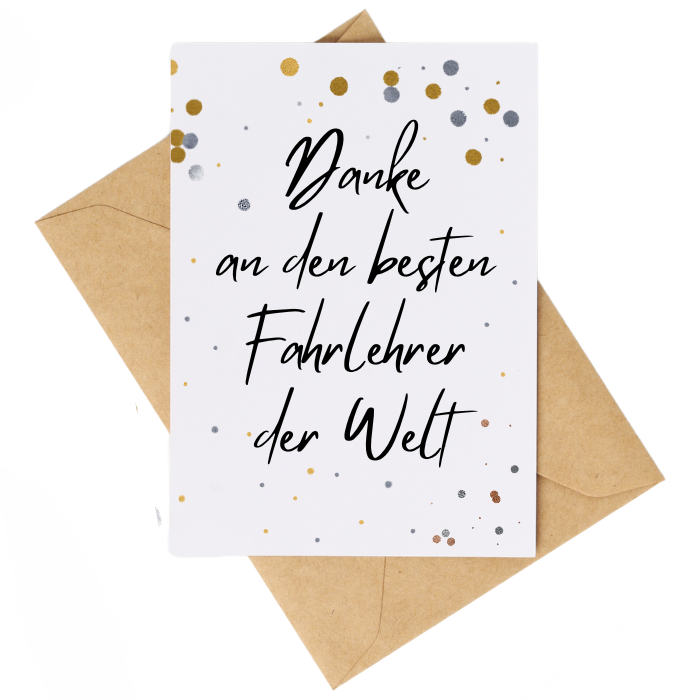 Dankeskarte für den Fahrlehrer