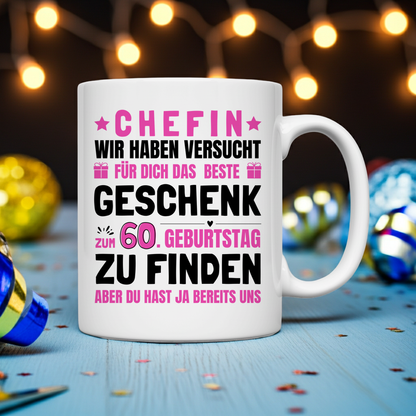 Geschenk Chefin 60. Geburtstag Tasse
