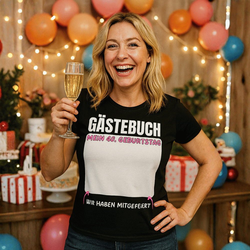 Gästebuch T-Shirt 40. Geburtstag Frauen