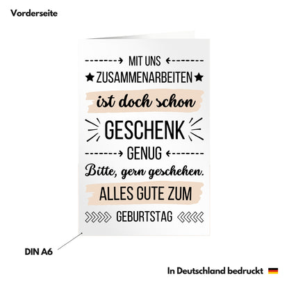 Geburtstagskarte Arbeitskollege/Arbeitskollegin Maße