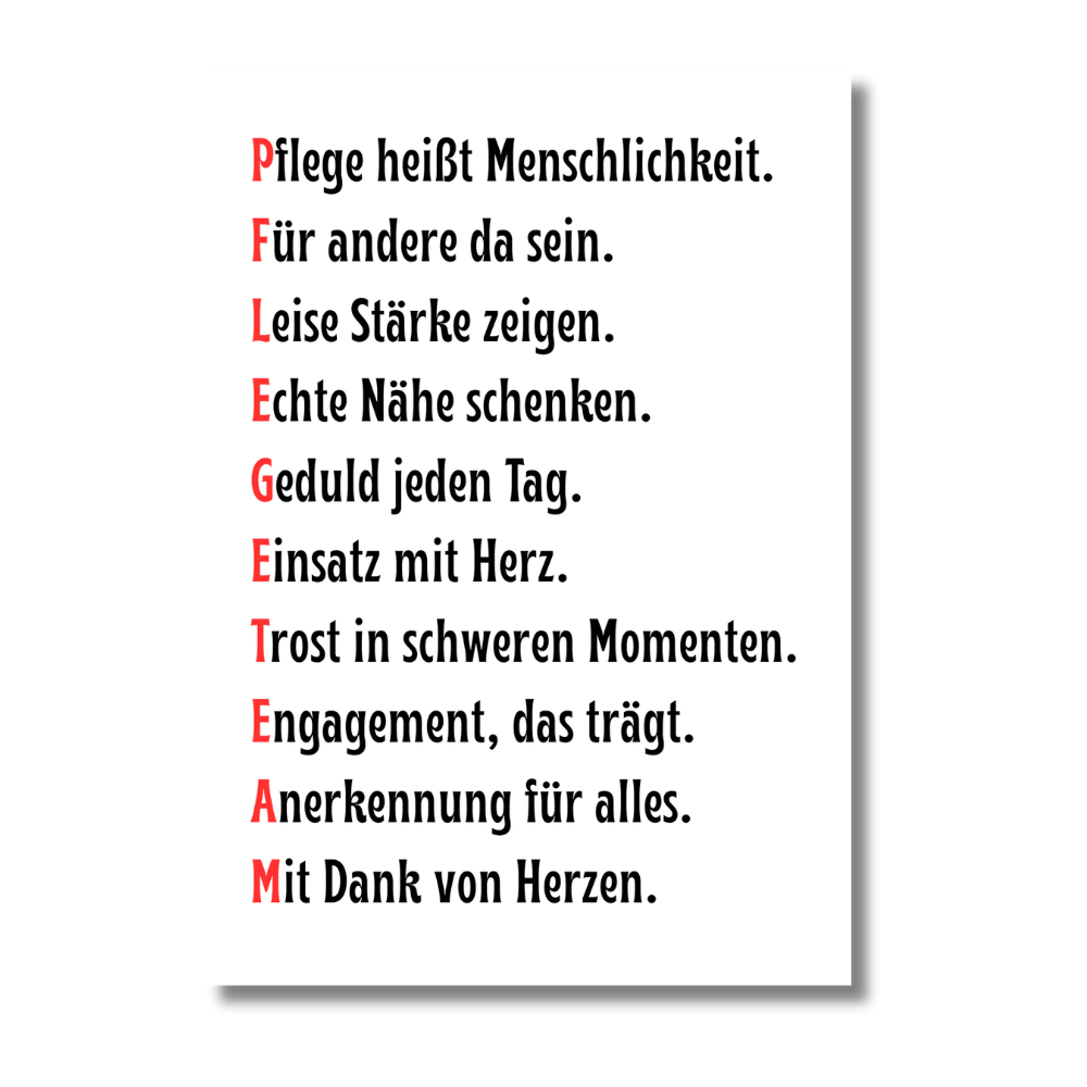 Poster "Pflegeteam - Danke"