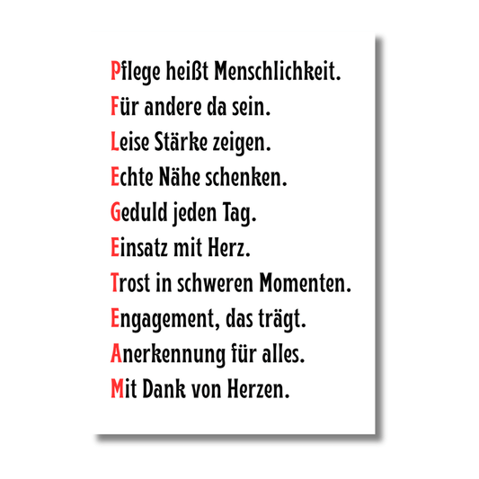 Poster "Pflegeteam - Danke"