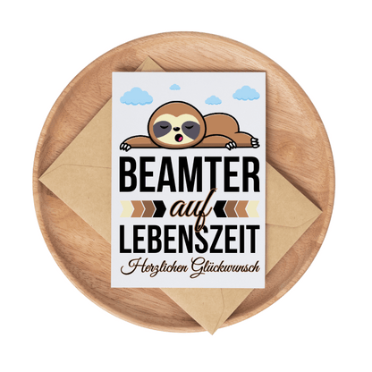 Glückwunschkarte "Beamter auf Lebenszeit"