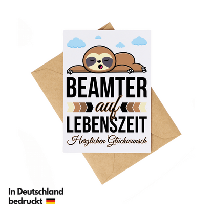 Glückwunschkarte "Beamter auf Lebenszeit"