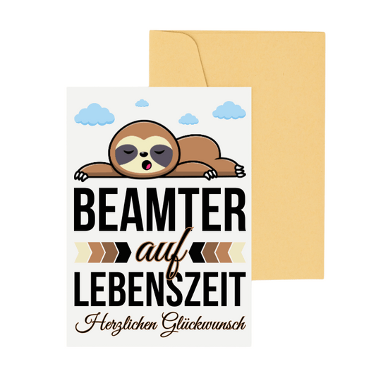 Glückwunschkarte "Beamter auf Lebenszeit"