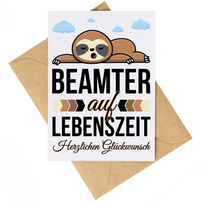 Glückwunschkarte "Beamter auf Lebenszeit"