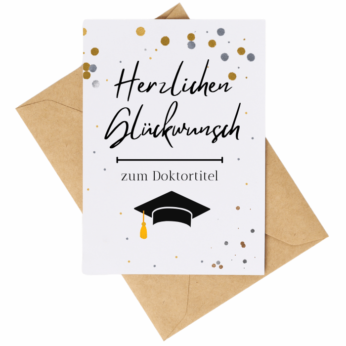 Glückwunschkarte zum Doktortitel