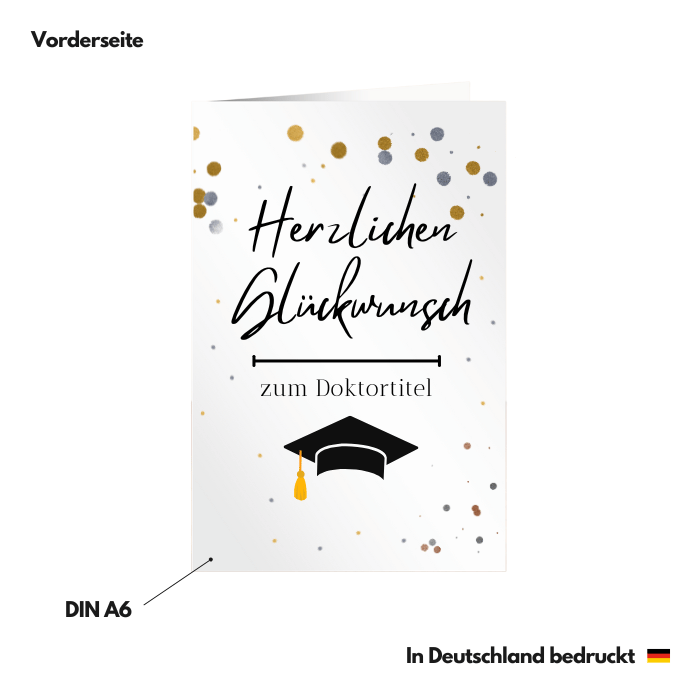 Glückwunschkarte zum Doktortitel Vorderseite