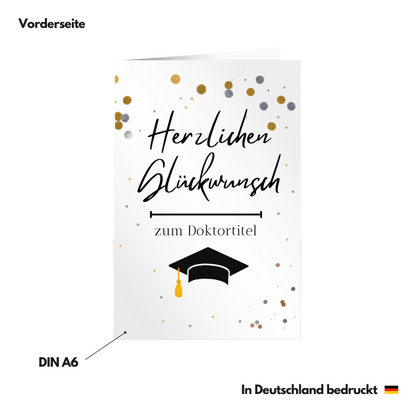 Glückwunschkarte zum Doktortitel Vorderseite