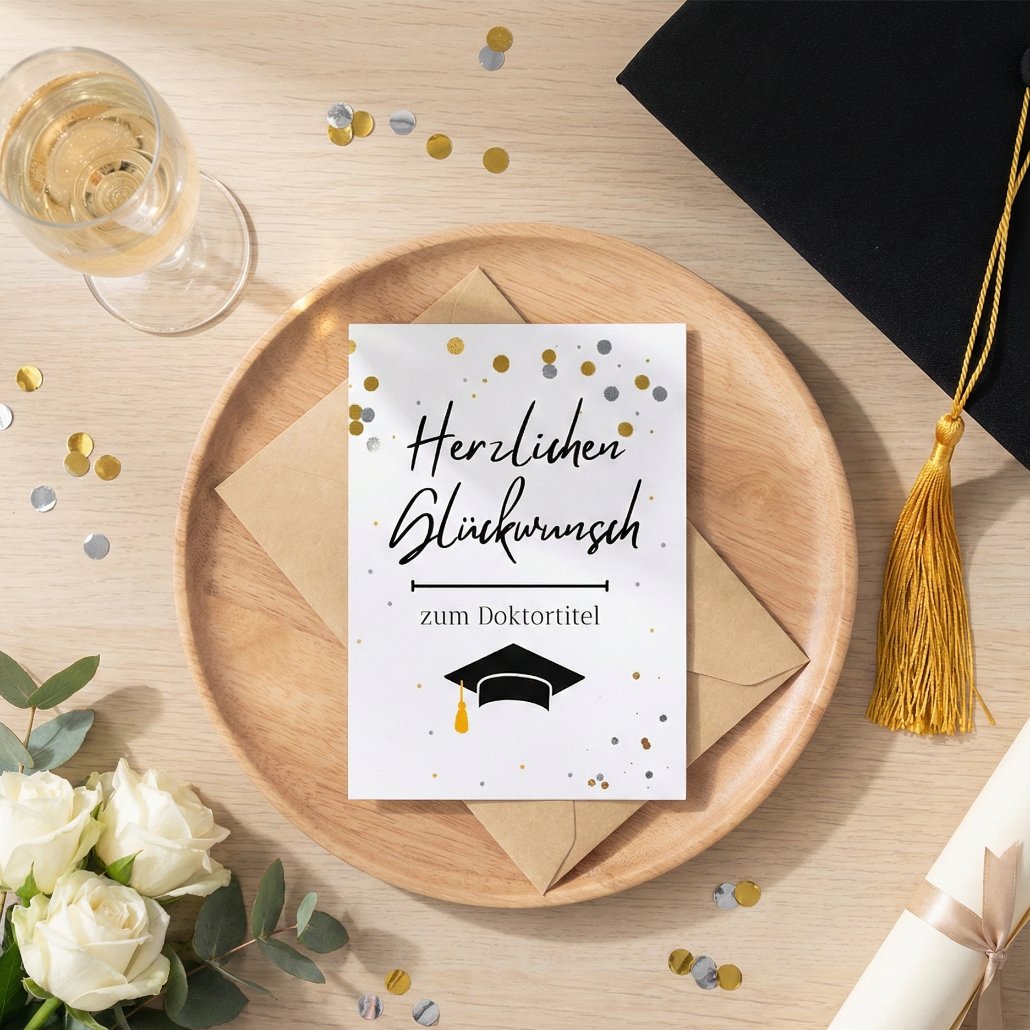 Glückwunschkarte zum Doktortitel