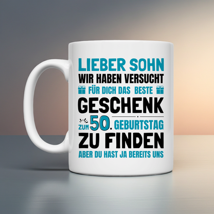Tasse "Sohn - Bestes Geschenk zum 50. Geburtstag"