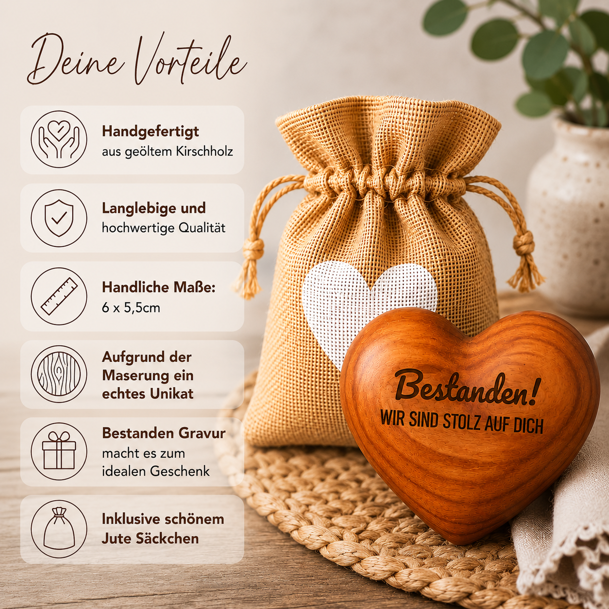 Handschmeichler "Bestanden! Wir sind stolz auf dich" Vorteile